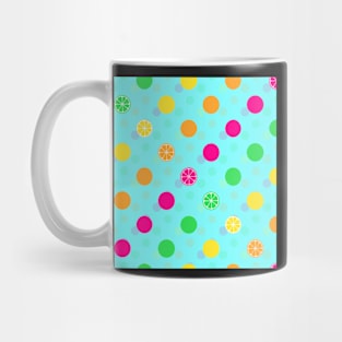 Bright Citrus Polka Dots (Blue) Mug